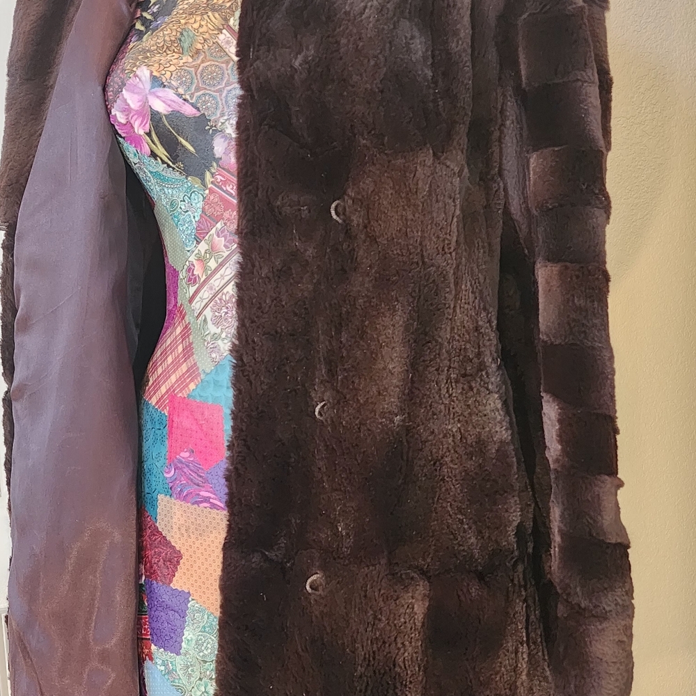 Vintage HODDERS Brown Sheared Beaver Fur Coat, Lightweight - Picture 5 of 13